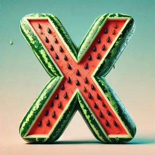 Watermelon — letter X