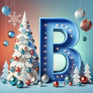 White Christmas tree — letter B