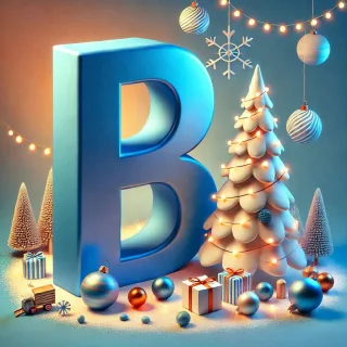 White Christmas tree — letter B (variant 2)