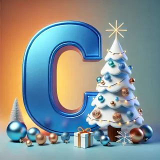 White Christmas tree — letter C