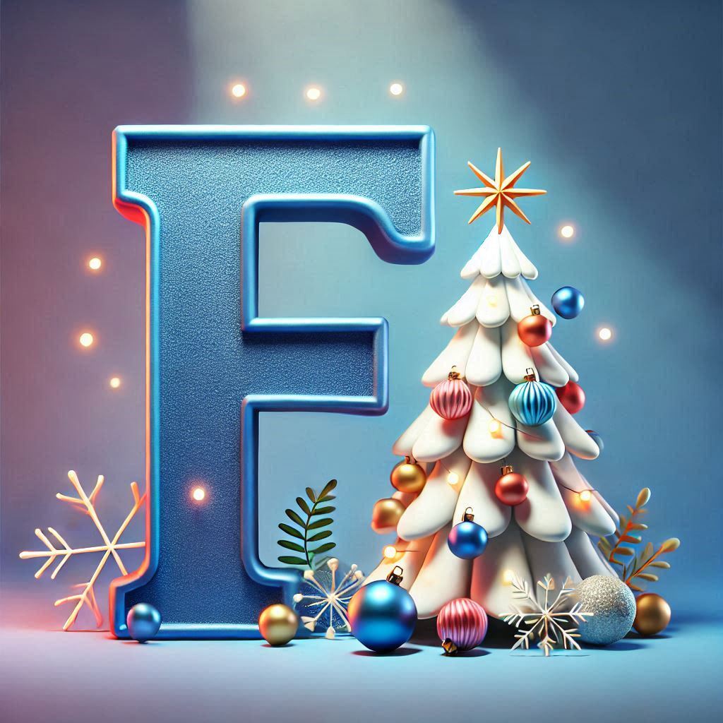 White Christmas tree — letter F