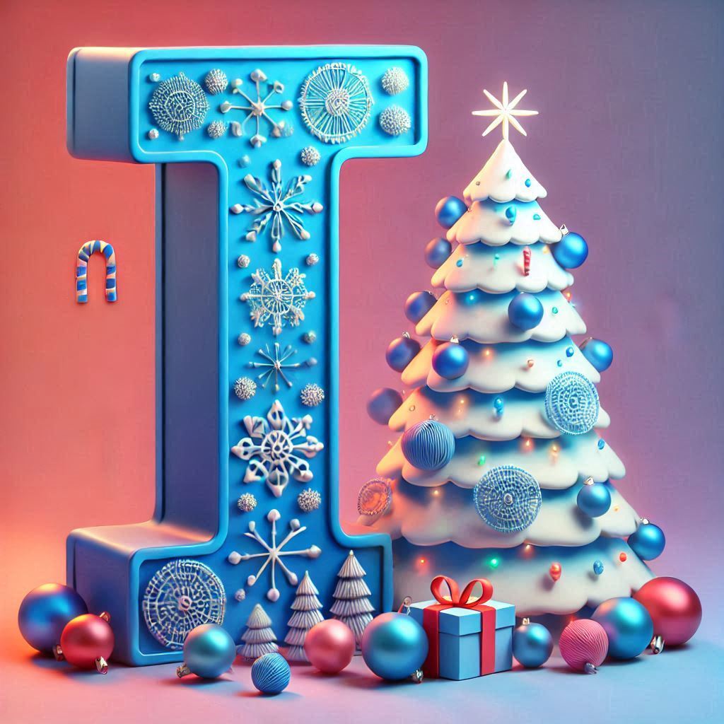 White Christmas tree — letter I