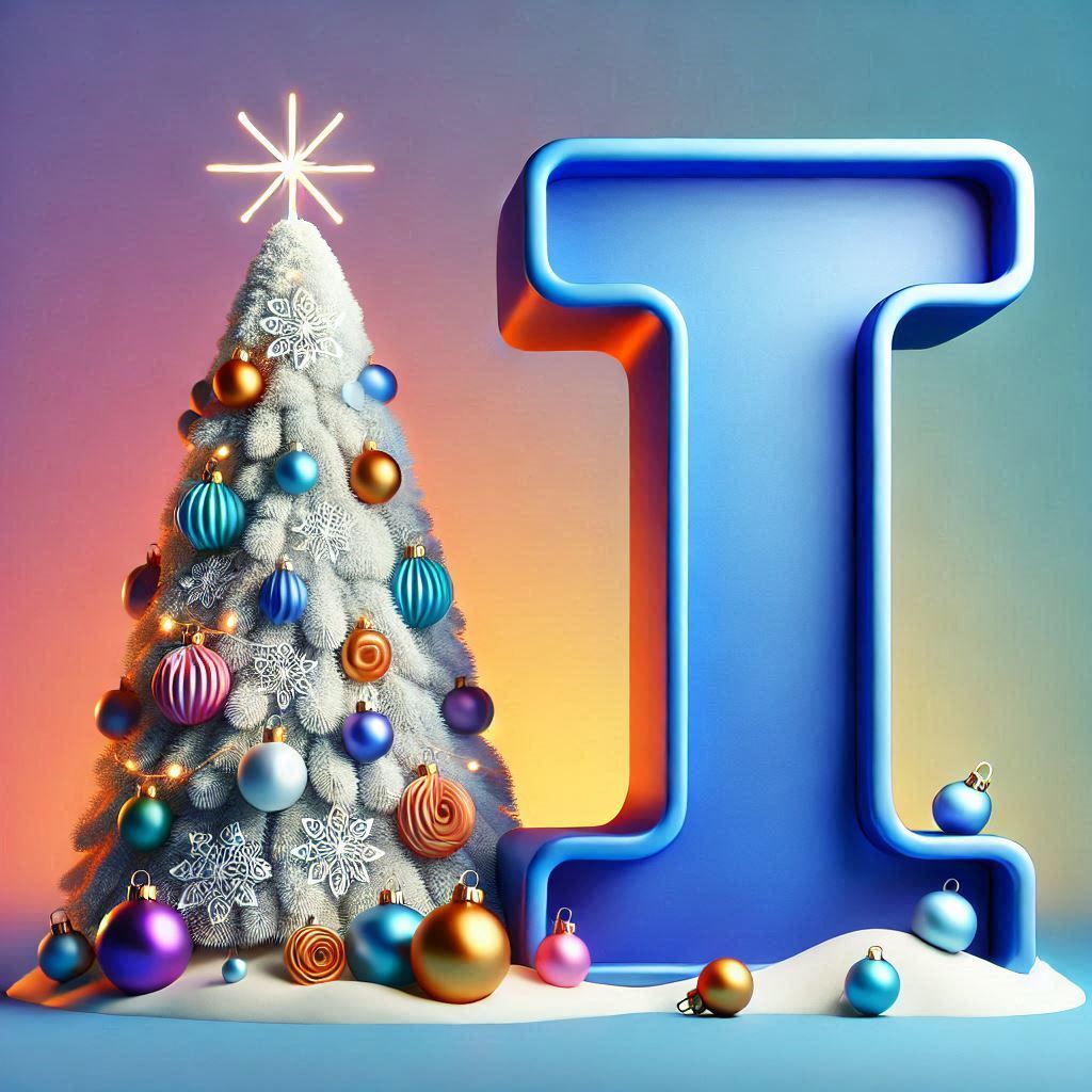 White Christmas tree — letter I (variant 2)
