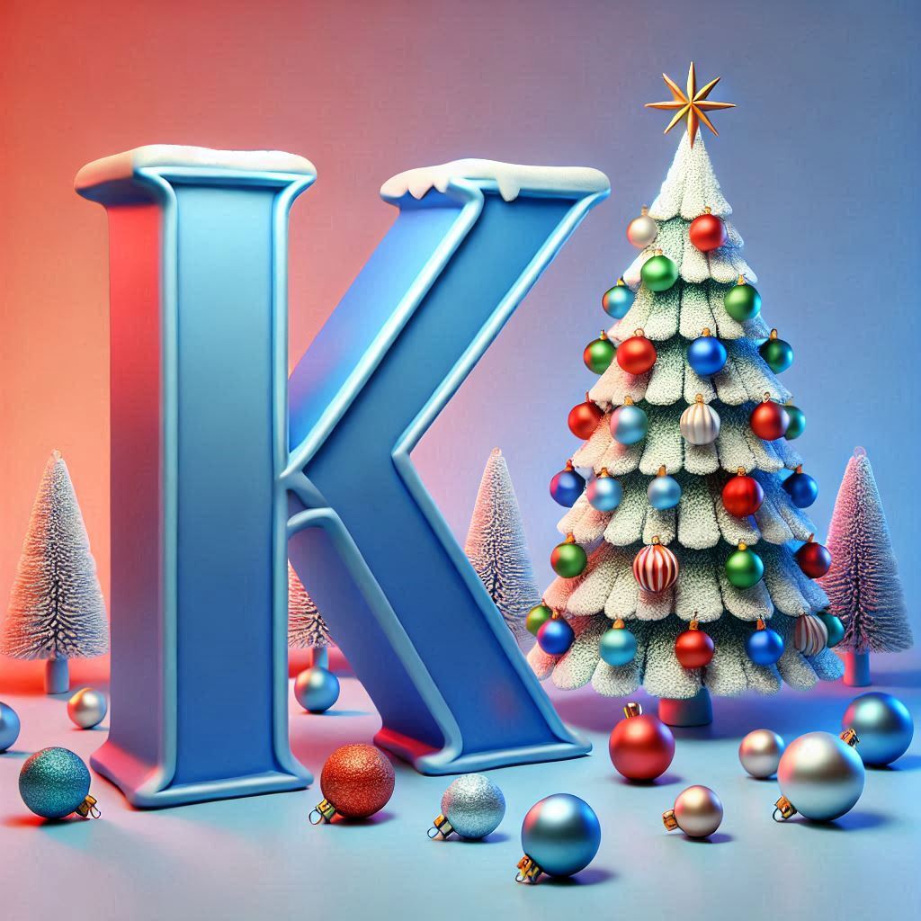 White Christmas tree — letter K