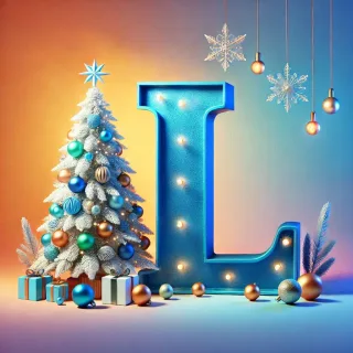 White Christmas tree — letter L