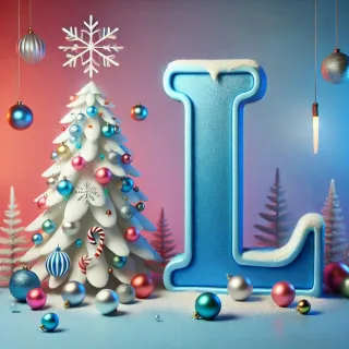 White Christmas tree — letter L (variant 2)