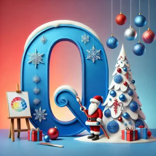 White Christmas tree — letter Q