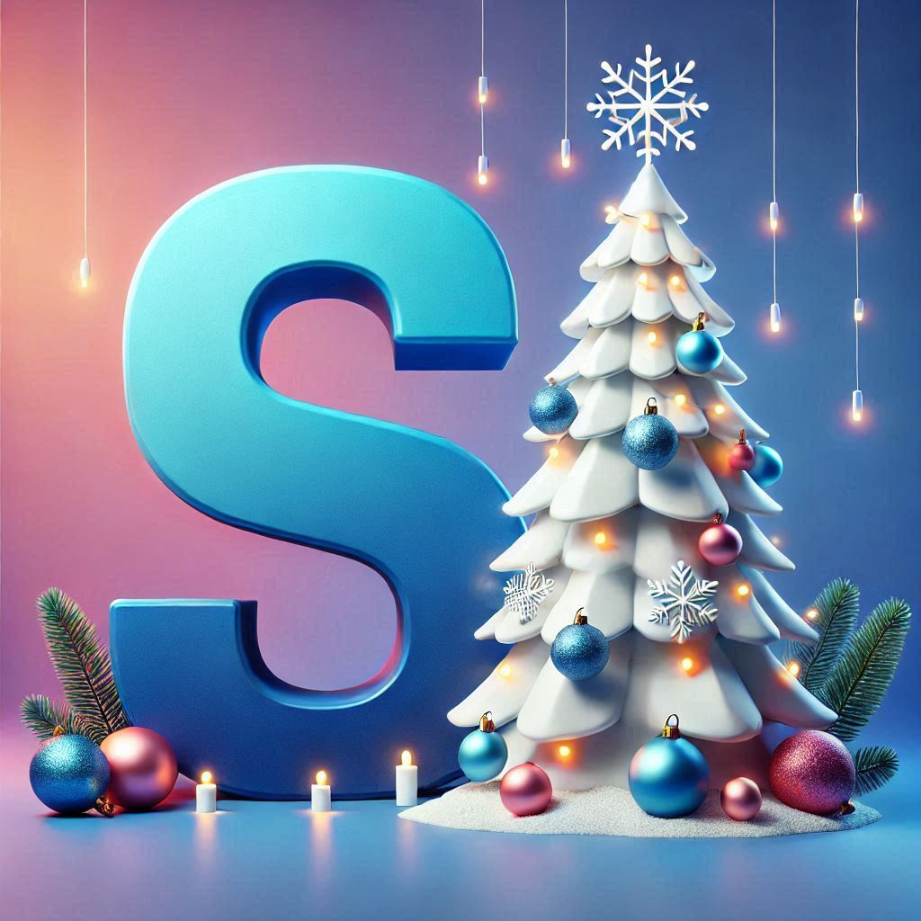 White Christmas tree — letter S
