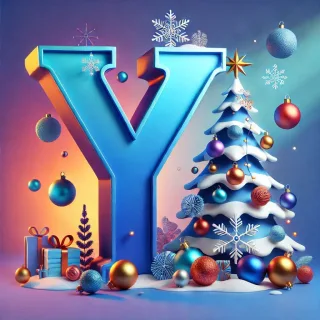 White Christmas tree — letter Y
