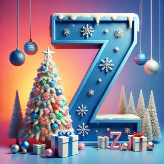White Christmas tree — letter Z