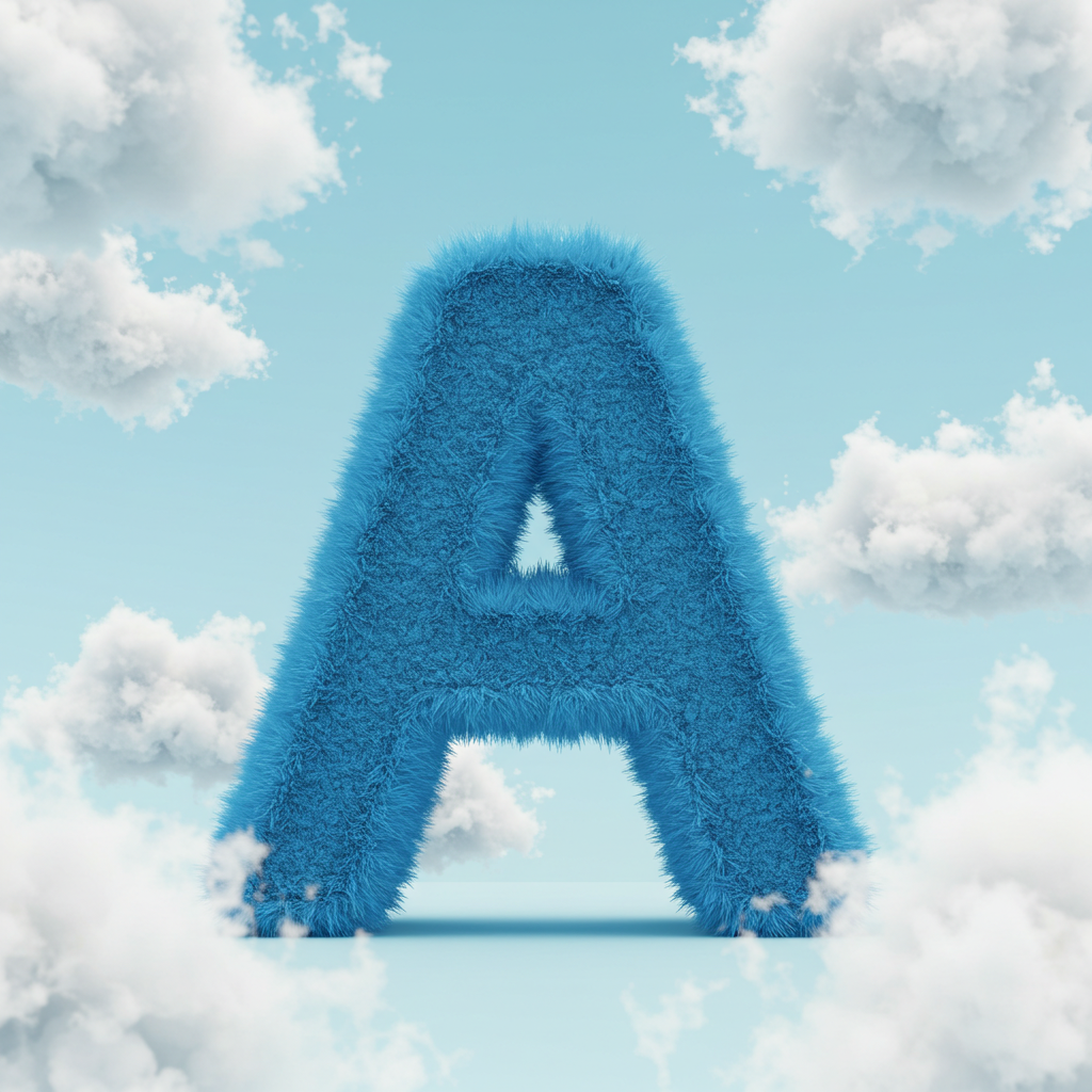 White clouds — letter A