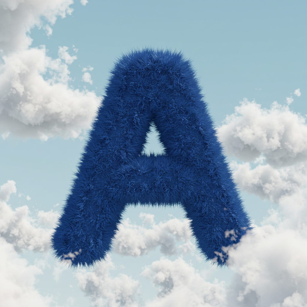 White clouds — letter A (variant 2)
