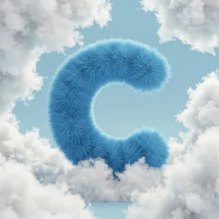 White clouds — letter C