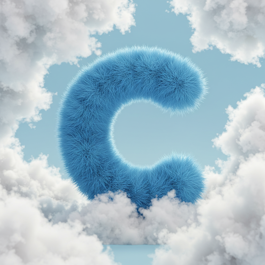 White clouds — letter C