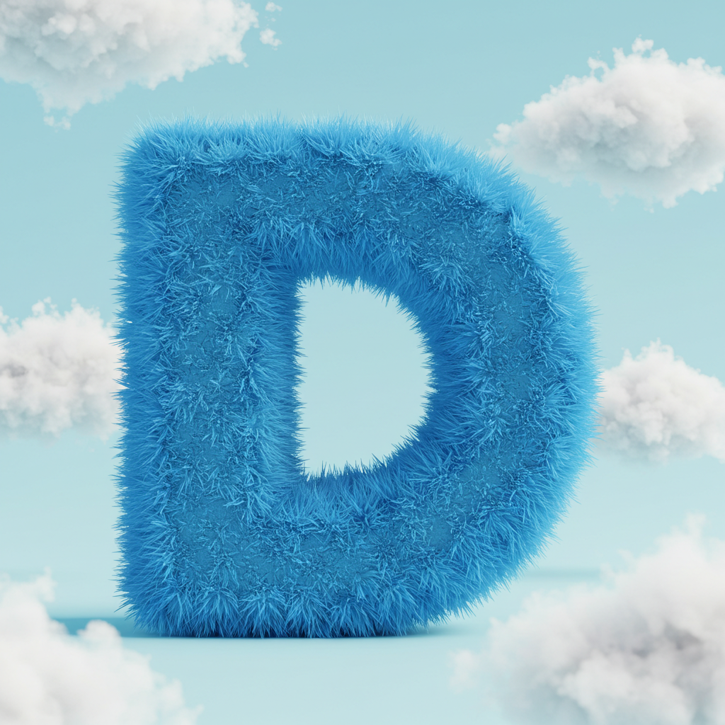 White clouds — letter D