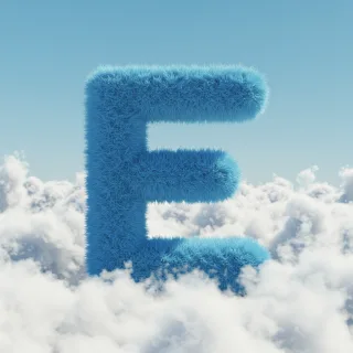 White clouds — letter E