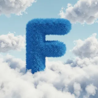 White clouds — letter F