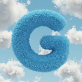 White clouds — letter G (variant 2)