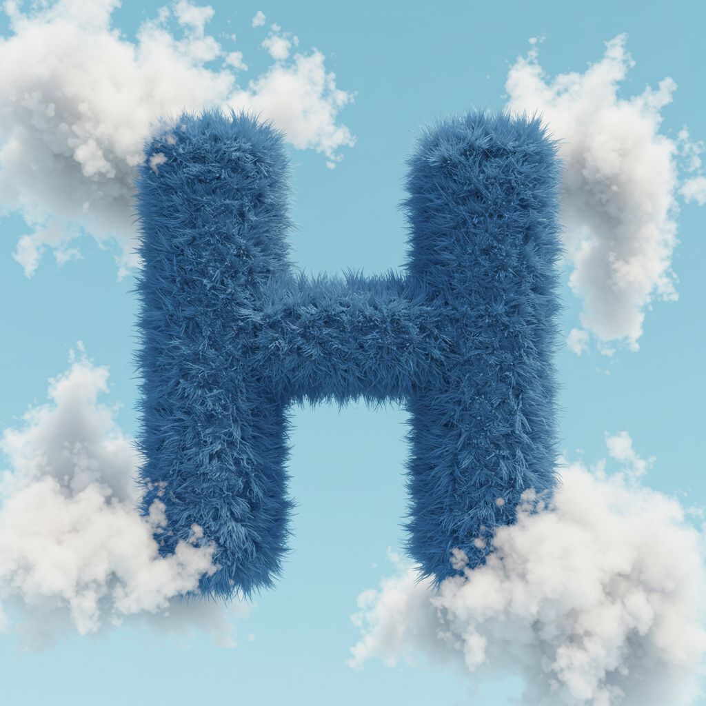 White clouds — letter H