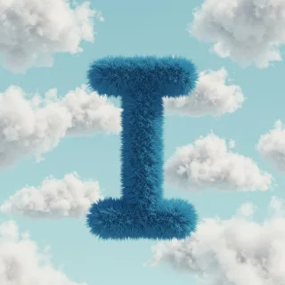 White clouds — letter I (variant 2)