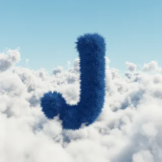White clouds — letter J