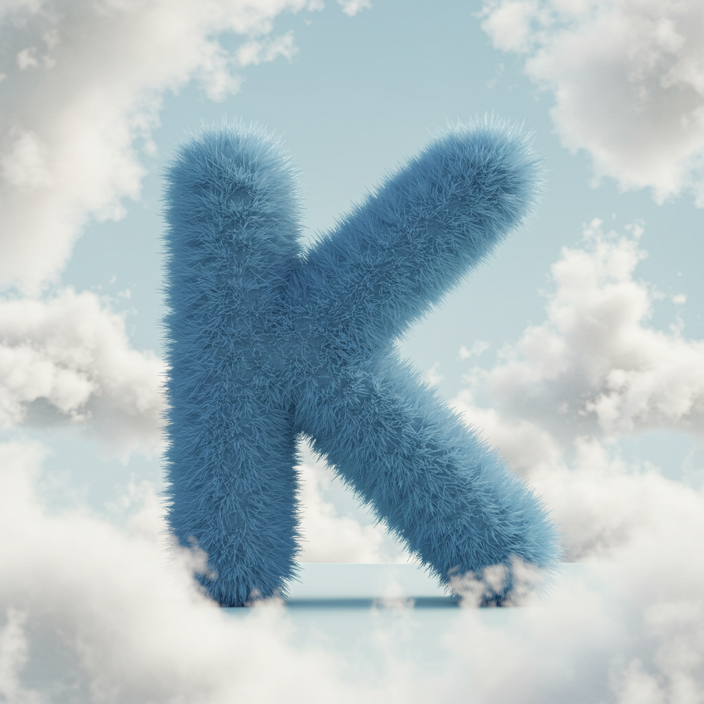 White clouds — letter K