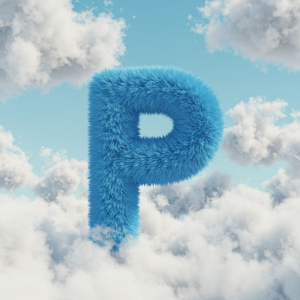 White clouds — letter P