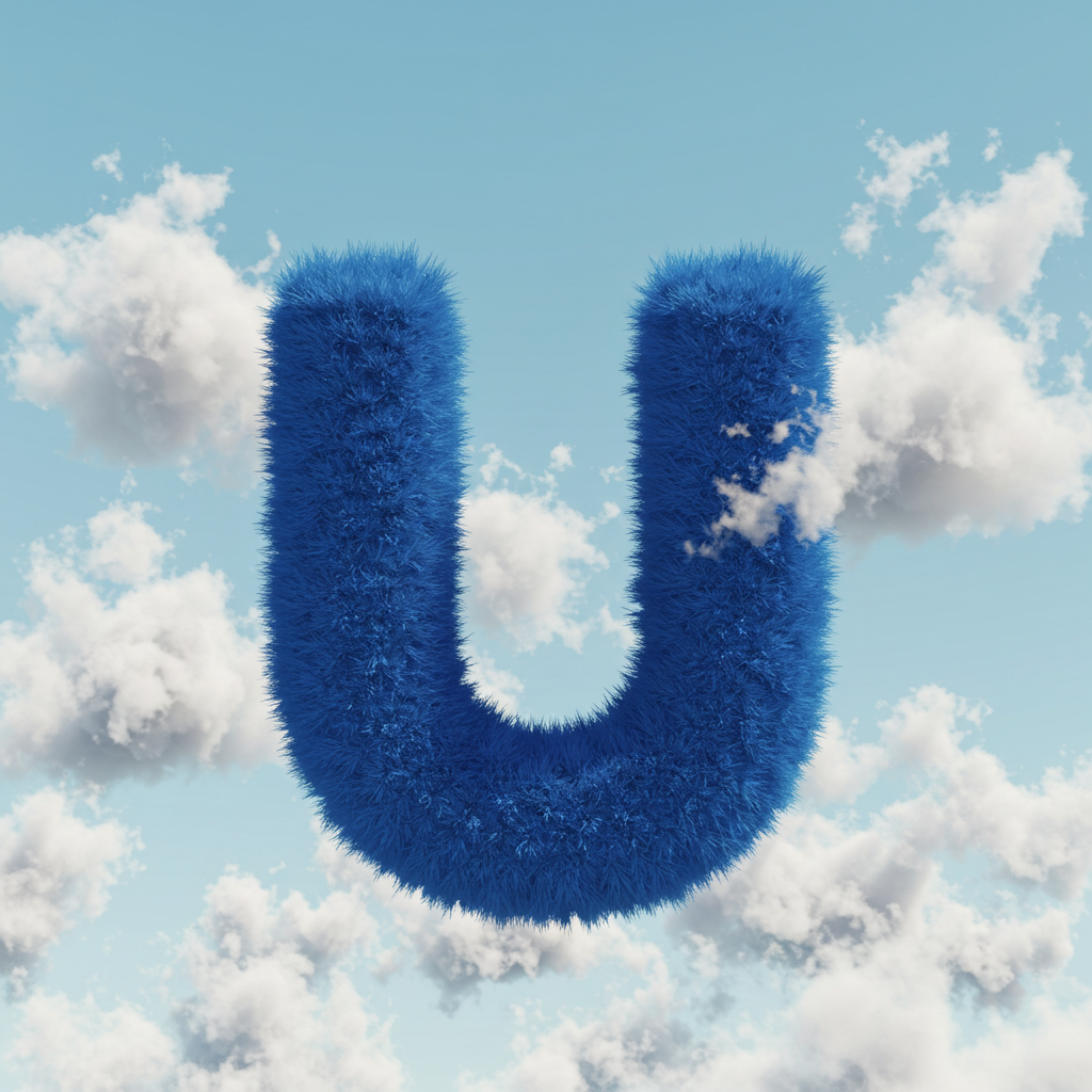 White clouds — letter U