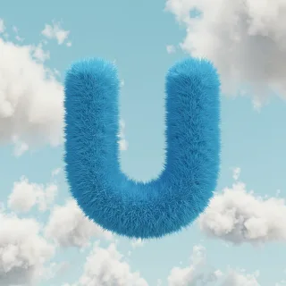 White clouds — letter U (variant 2)