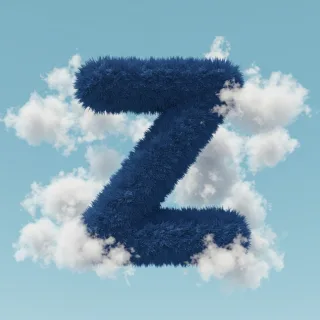 White clouds — letter Z
