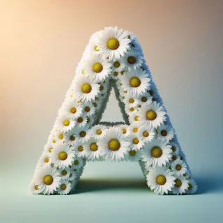 White daisy — letter A
