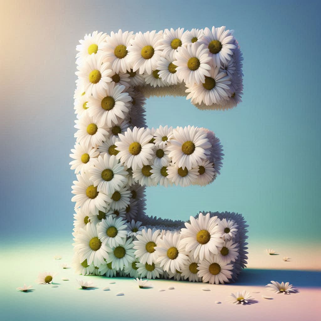 White daisy — letter E