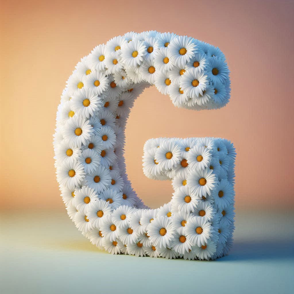 White daisy — letter G
