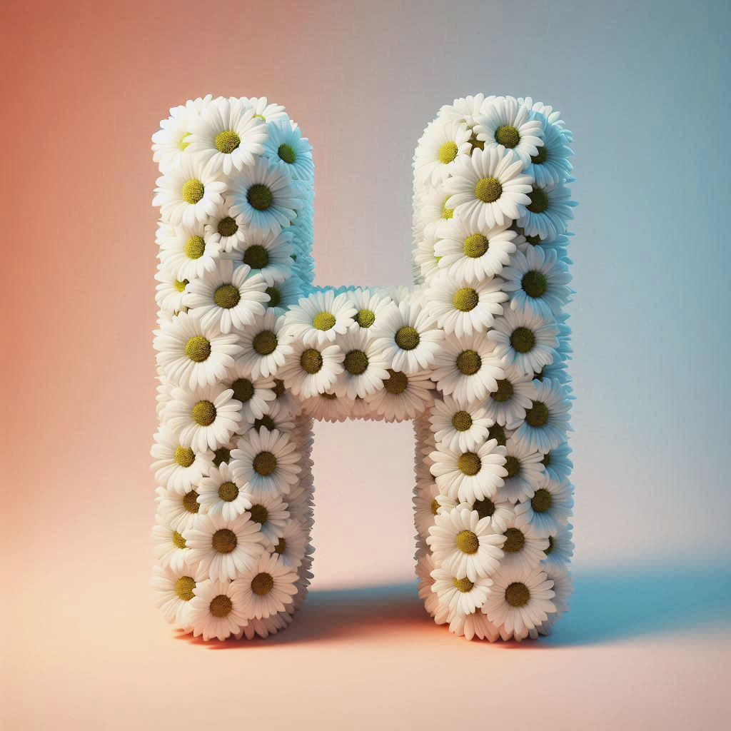 White daisy — letter H
