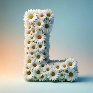 White daisy — letter L