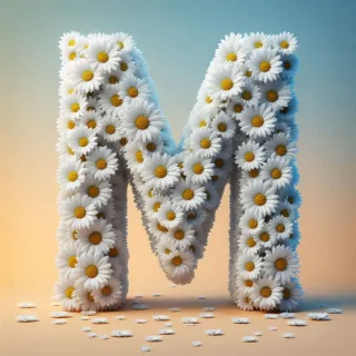 White daisy — letter M