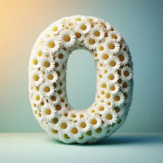 White daisy — letter O