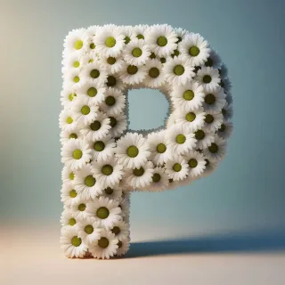 White daisy — letter P