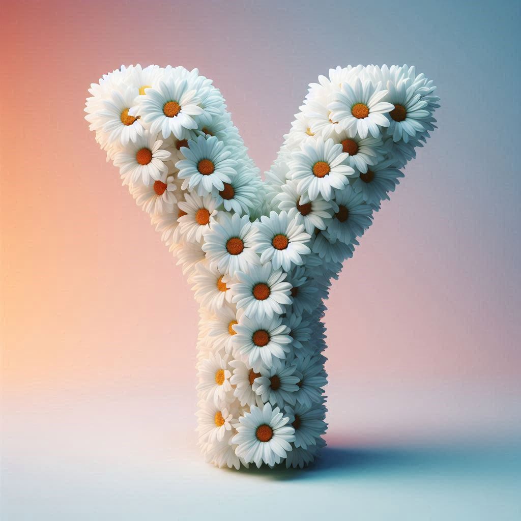 White daisy — letter Y