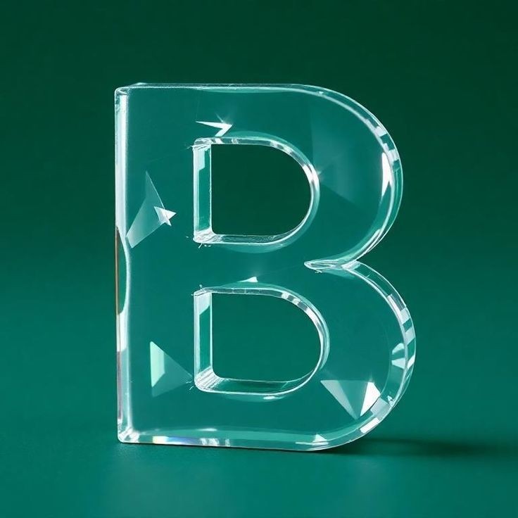 White glass — letter B