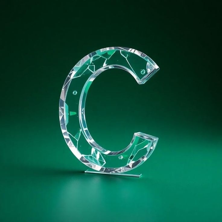 White glass — letter C