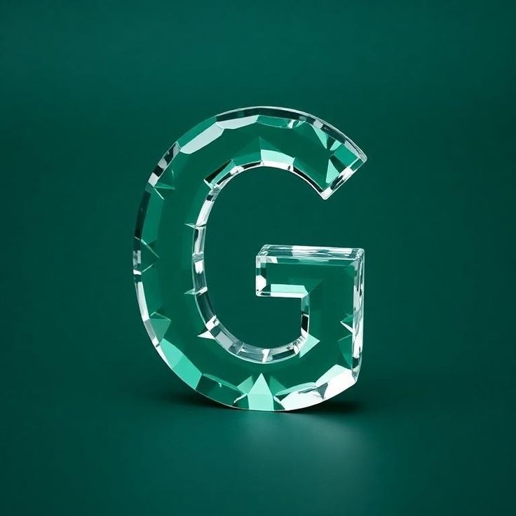 White glass — letter G