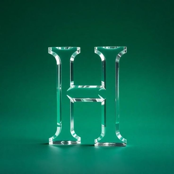 White glass — letter H
