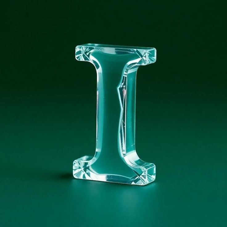 White glass — letter I