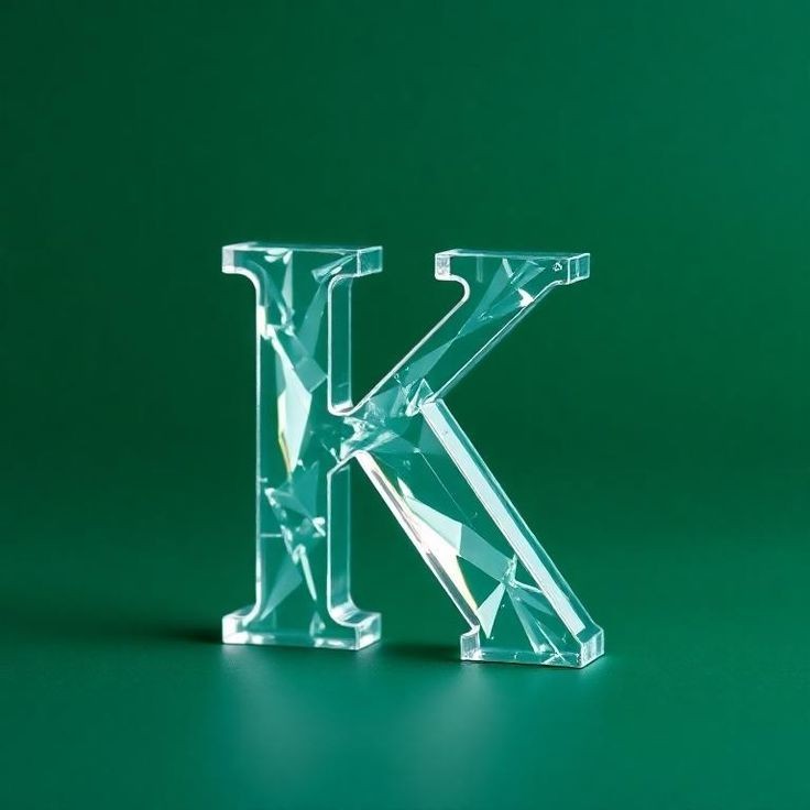 White glass — letter K