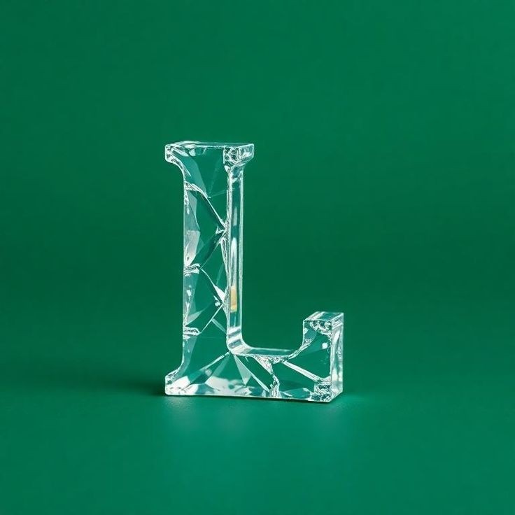 White glass — letter L