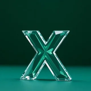 White glass — letter X