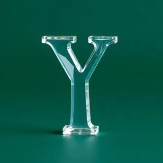 White glass — letter Y