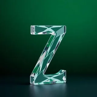 White glass — letter Z