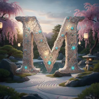 White lace — letter M